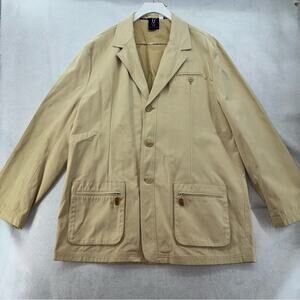 Vintage Phat Farm Canvas Shirt Jacket Shacket Tan XL Button Down Long Sleeve